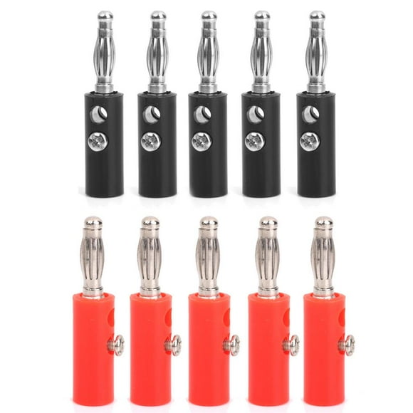 10pcs Banana Plátano Conectores de Nuevos Rojo + Negro 4mm