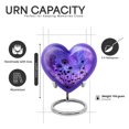 thumbnail image 3 of Yatskia Purple Daisy Urn for Ashes for Women, Decorative Urns for Human Ash, Cremation Burial Urns for Human Ashes Adult Man, (Heart 8 Inch and 3 Inch), 3 of 8