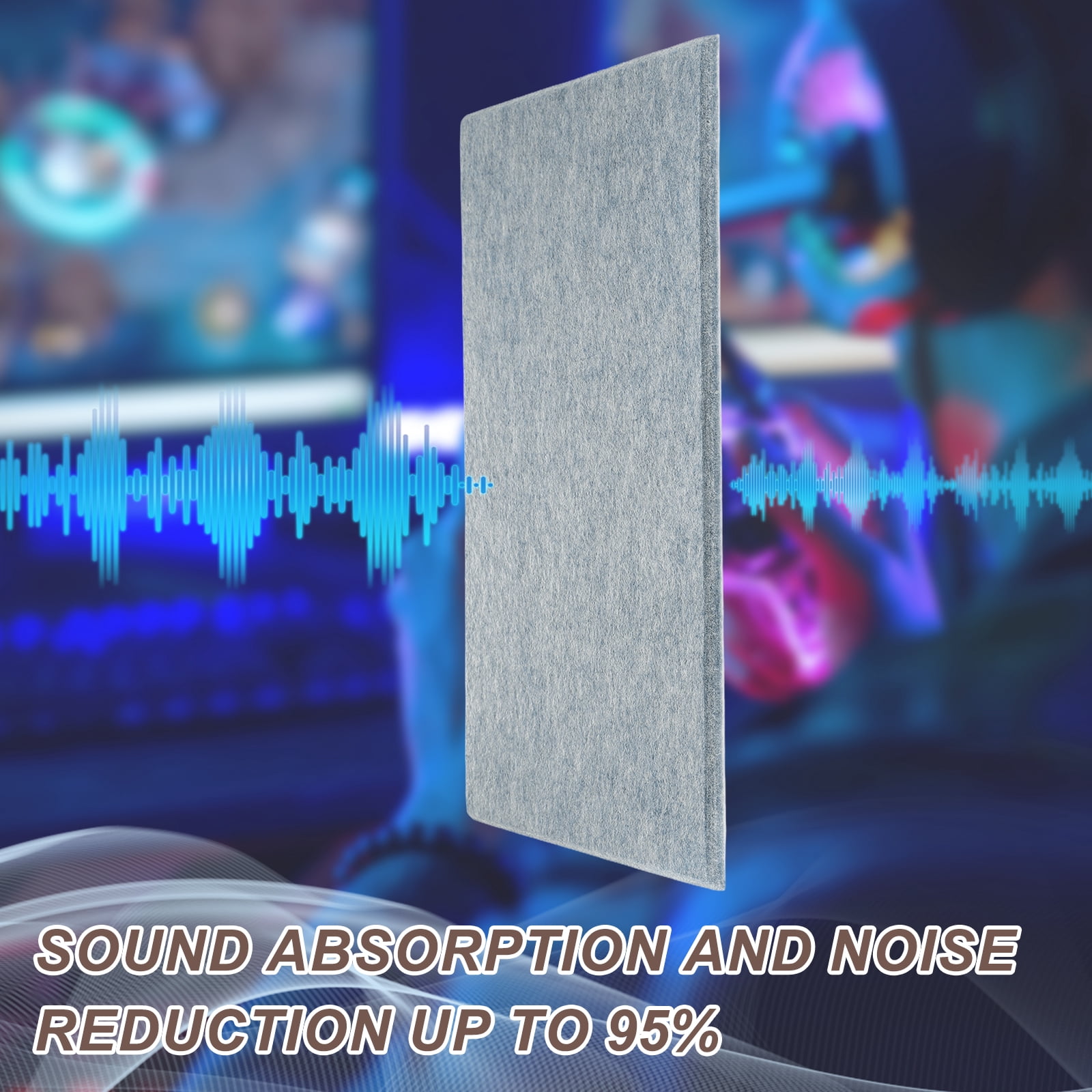 Uxcell 12pcs Acoustic Panels High-Density Sound Proof Felt Self Stick Non-Slip Pads 16"x12"x0.35", Gray