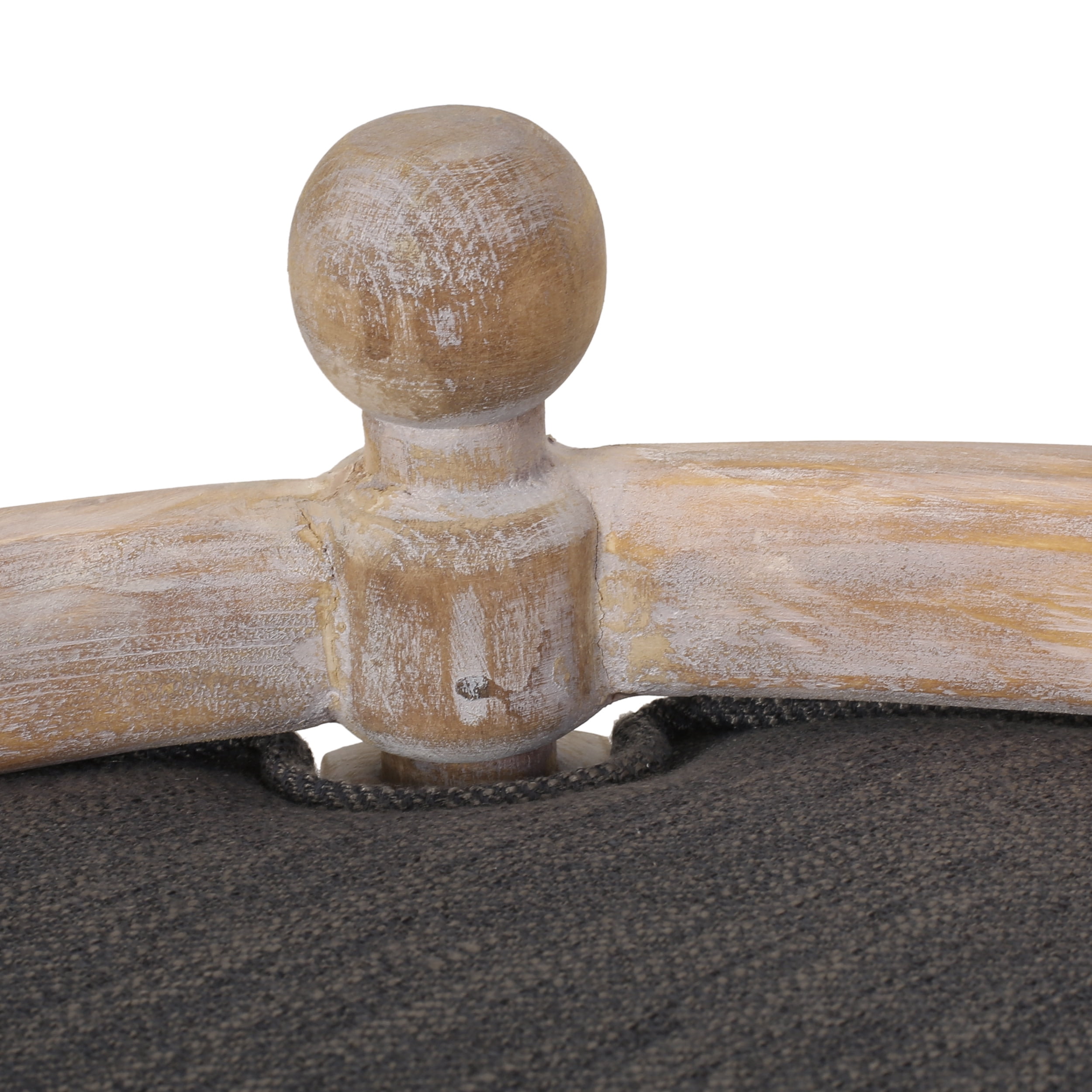 Noble House Rex Fabric and Wood Frame Medium Pet Bed, Charcoal and Antique Natural