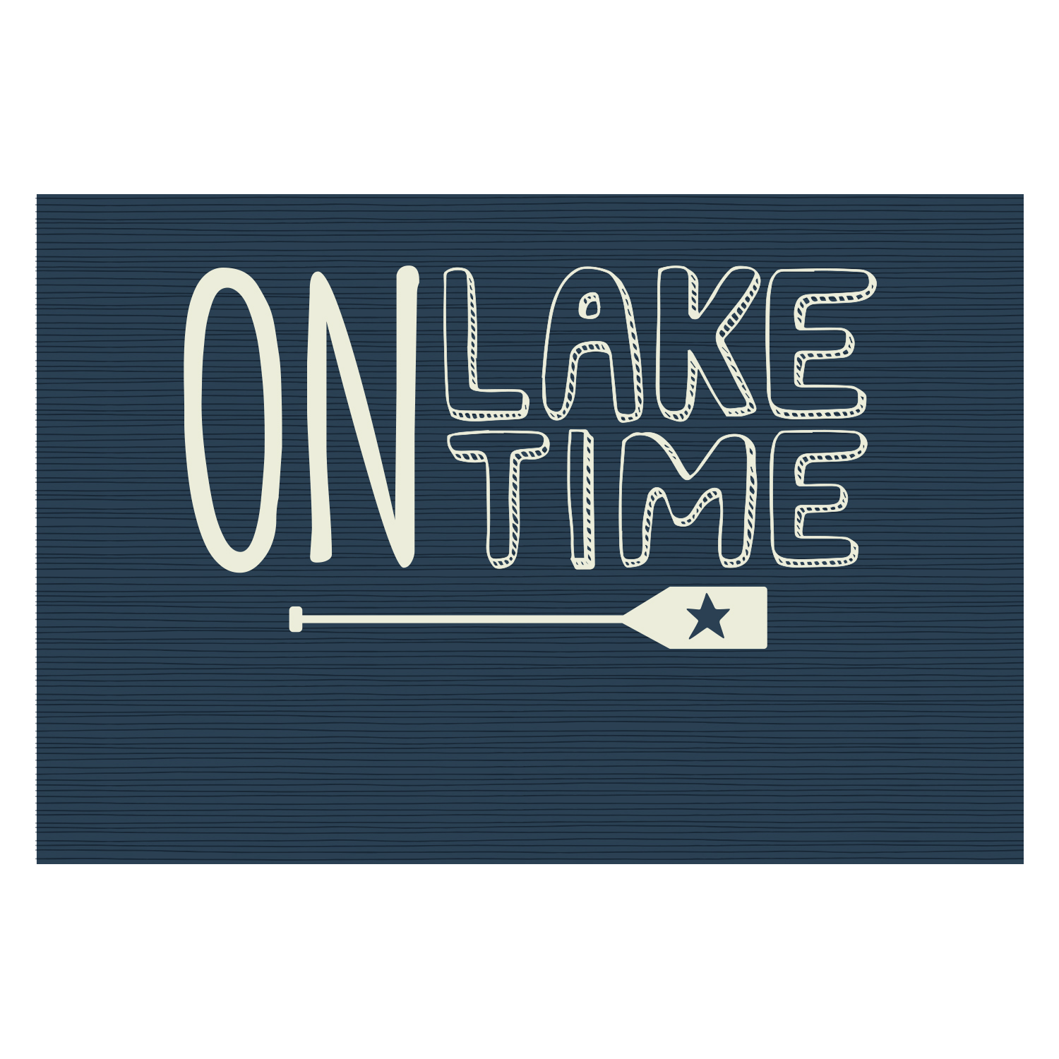 Personalized Planet 27x18 On Lake Time Doormat with Custom Personalization Printed on Blue Rectangular 1/4” Thick Non Slip Mat for Kitchen Hallway Deck or Porch
