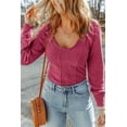 thumbnail image 4 of Women's Rose U Neck Textured Long Sleeve Top, 4 of 5