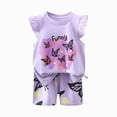 thumbnail image 4 of Baby Girl Clothes Toddler Girl Clothes Ruffle Tops Short Sets Summer Set Baby Girls 2 Piece Outfits Dark Purple 2-3 Years, 4 of 4