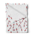 thumbnail image 2 of Candy Cane Soft Flannel Fleece Blanket, Aquarelle Style Sweets Traditional Christmas Festivity Winter Celebrations, Cozy Plush for Indoor and Outdoor Use, 50" x 60", White Aqua Red, by Ambesonne, 2 of 5