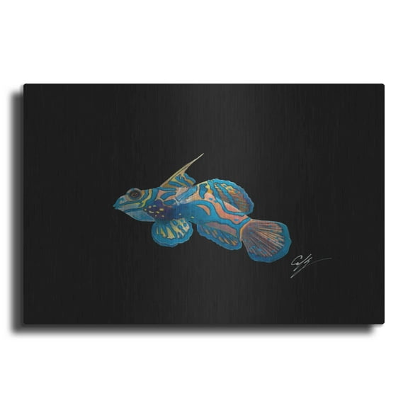 Luxe Metal Art 'Mandarin' by Durwood Coffey, Metal Wall Art, 24"x16"