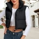 thumbnail image 5 of Chaleco Abrigo acolchado de plumón Chaleco corto acolchado Ropa de abrigo informal y cálida para mujer Kuymtek Negro T M para Mujer, 5 of 7