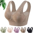 thumbnail image 2 of Hana Bra for Senior Women, Cotton Buttonless Comfy Lifting Shaping Bras, Full Coverage Underwire Free Bras Front Close Bras Vest Without Underwire for Older Women, Coffee 3XL, 2 of 8