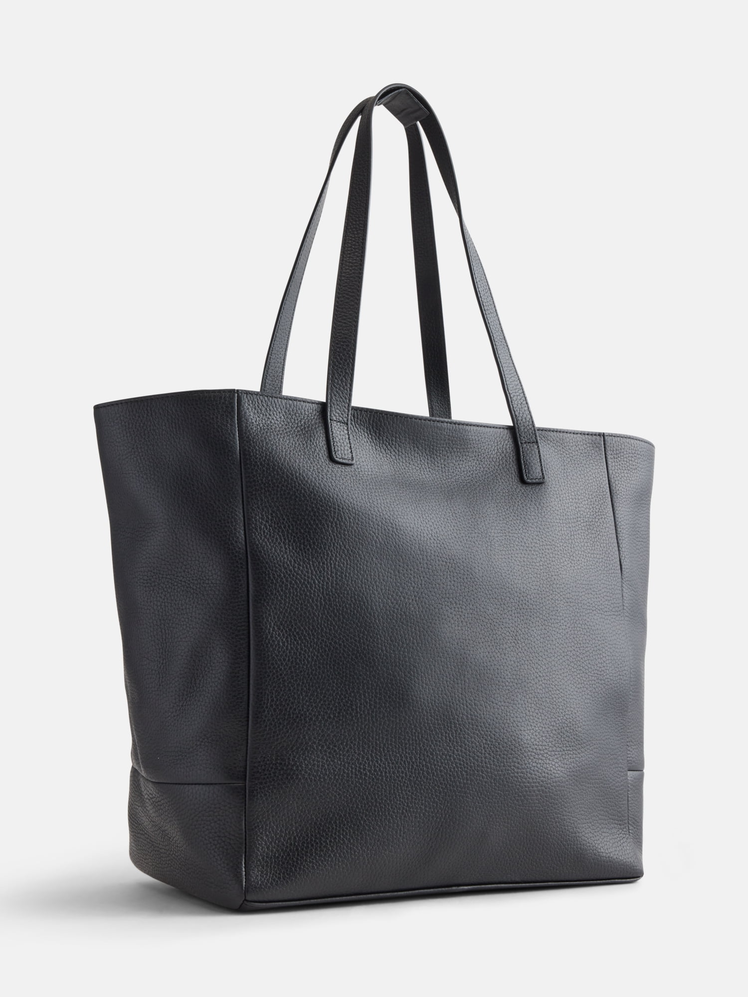 Free Assembly Unisex Large Leather Tote Bag, Black