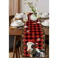 thumbnail image 2 of Table Runners 60 Inches Long Dress Scarves, Christmas Farmhouse Kitchen/Dining Table Runner, Small Coffee Tablerunners, Winter Cow Snowflake Red Black Buffalo Plaid 13x60 Inch, 2 of 7