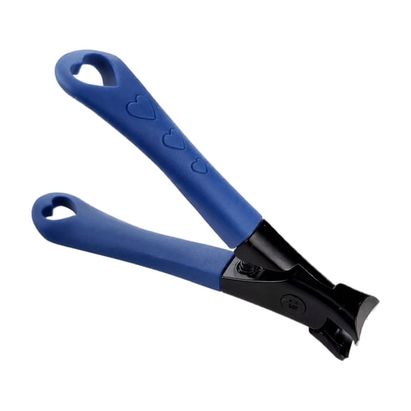 Pet Nail Clipper Heart Shaped Handle Large Jaw 1 Piece Blue Non-slip Grooming Tool for Large Medium Small Dogs Cats Home Pet Grooming Use
