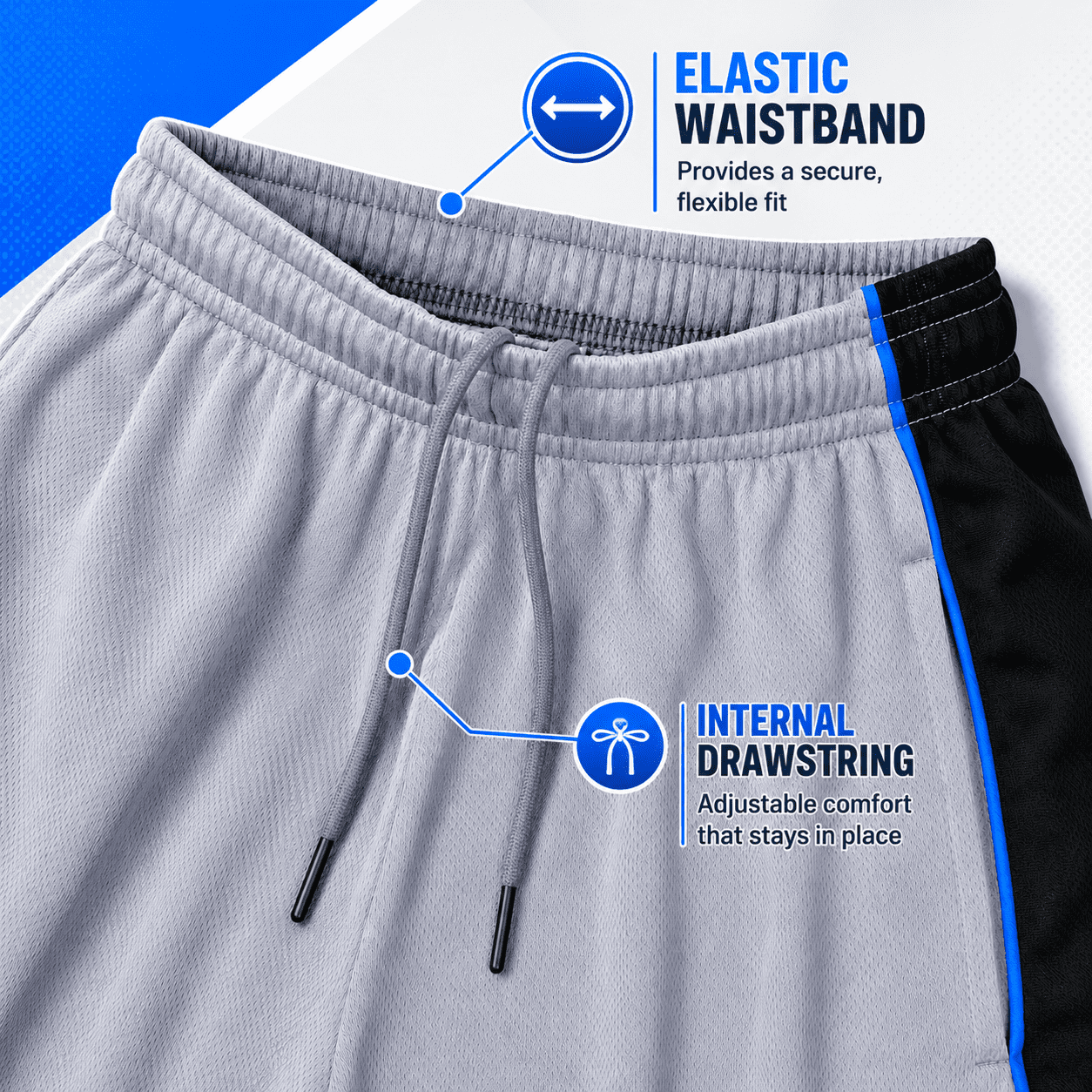 DARESAY Men’s 5-Pack Athletic Mesh Shorts with Pockets, Moisture-Wicking Basketball Gym Shorts, 9" Inseam, S-3XL