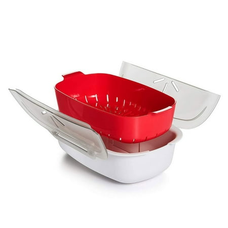 Microwave Steamer Pot Microwave Vegetable Steamer Pot Plastic Microwave Oven Steamer Cooking Pot Food Container Cookware Tool ZEDWELL ()