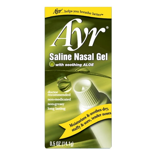 Ayr Saline Non-Medicated Nasal Gel With Aloe Vera - 0.5 Oz (14.1 G) Tube, 3 Pack