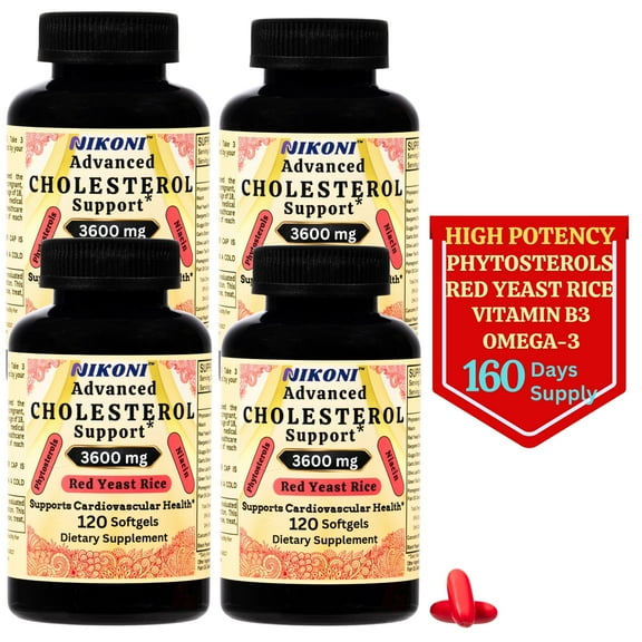 Advanced Cholesterol Support 3600 mg Plant Sterols & Vitamins with 14-in-1 Formula -480 Softgels