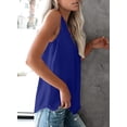 thumbnail image 3 of Tinta 2022 Women's V Neck Sleeveless Lace&nbsp;Trim Casual Tank Tops Blouses Shirts Blue L, 3 of 5