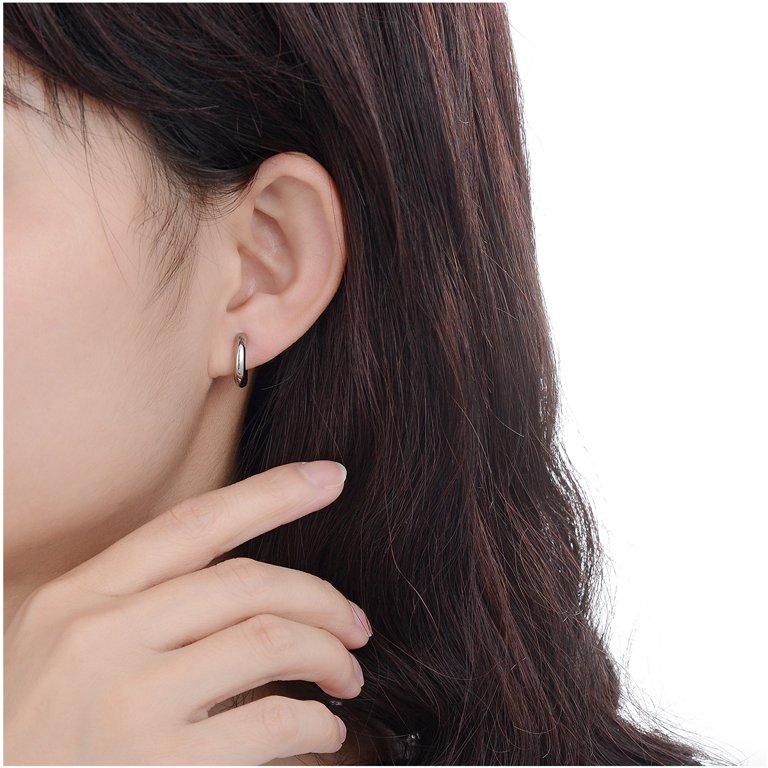 Titanium Triple Carved Huggies Hoop Earrings, Non Tarnish Earrings
