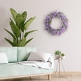 thumbnail image 5 of 30" Artificial Lavender Floral Spring Wreath with Green Leaves, 5 of 5