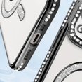 thumbnail image 3 of Entronix Magnetic Crystal Case for iPhone 15 Plus, Luxury Rhinestone Cute Bumper Cover for Girls, Black, 3 of 5