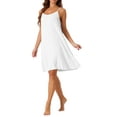 thumbnail image 4 of INSPIRE CHIC Women's Nightgown Sleeveless Spaghetti Strap Cross Back Sleepwear Dress Nightwear M White, 4 of 6