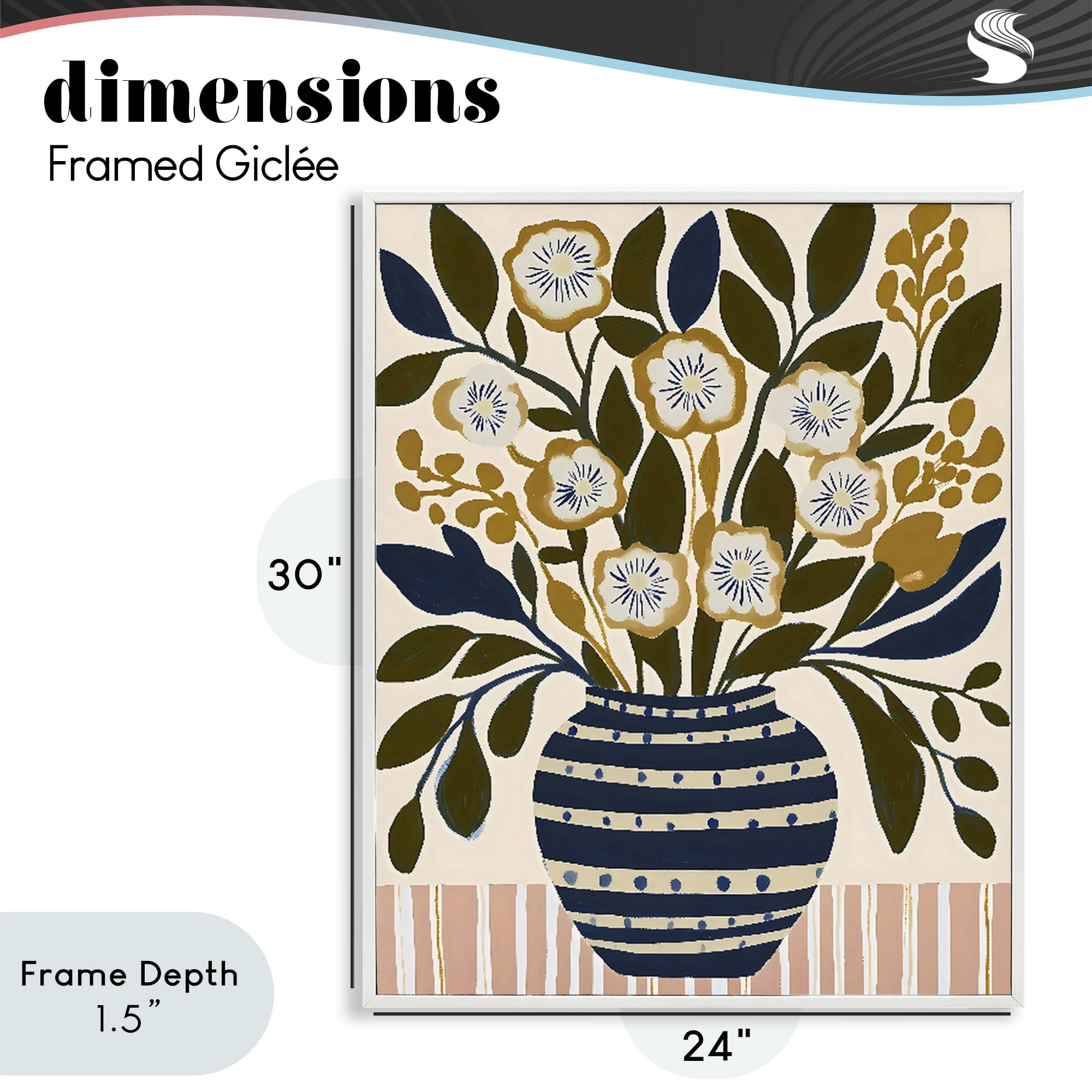 Stupell Industries Wild Bloom Boho Arrangement White Framed Giclee Art, design by Creative Studio