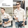 thumbnail image 4 of Contact's Code Lock Clutch Bag for Men Leather Anti Theft Clutch Wallet Travel Purse with Handle Phone Card Holder Large Business Handbag （Blue), 4 of 8