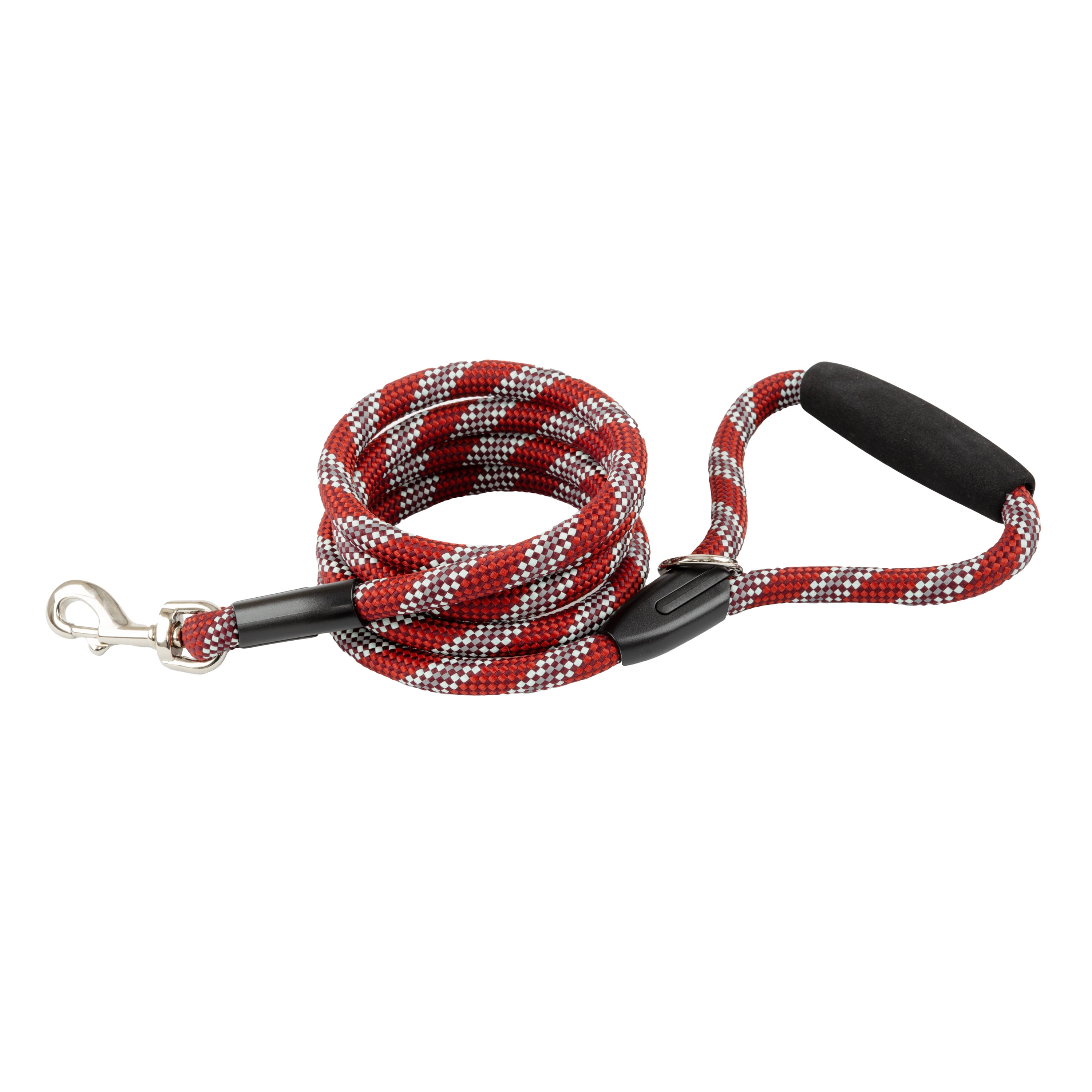 Vibrant Life 6' Reflective Rope Leash, Red and White, L