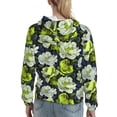thumbnail image 7 of Lsque Teal floral elegance Pattern Casual Women's Hoodie,Hooded Sweatshirt with Kangaroo Pocket,Pullover Hoodie with Eye-catching Drawstrings-Small, 7 of 7