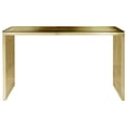 thumbnail image 2 of Pangea Home Lux 59" Modern Brushed Steel Metal and Glass Desk in Gold, 2 of 4