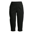 thumbnail image 4 of Time and Tru Women's Woven Pull-On Capri Pants, 4 of 6