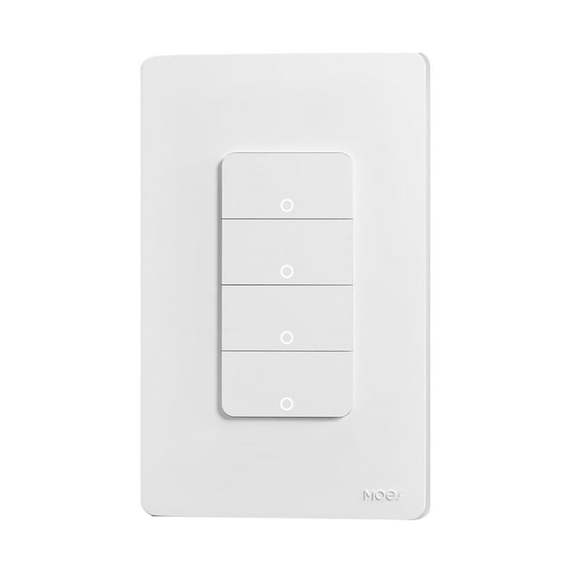 yeacher Tuya Smart WiFi Light Switch with App Control, Voice Command, and Timer Function, 4-Gang White US Standard Backlit Switch for Home Automation
