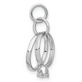 thumbnail image 2 of 14k White Gold Polished 3-D CZ Wedding Rings Charm XAC898, 2 of 4