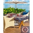 thumbnail image 5 of Fsddascl Red Navy Blue Boho Outdoor Tablecloth - 60x120 Inch Rectangle Dining Table Cover, Vintage Ethnic Geometric Waterproof Outdoor Table Cloth with Umbrella Hole & Zipper for Picnic/Patio/Party, 5 of 7