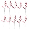 thumbnail image 4 of GOOHOCHY 10Pcs Red Plastic Simulation Holly for Thanksgiving and Home Adornment, 4 of 8