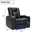 thumbnail image 7 of Bonzy Home Electric Power Recliner Chairs Set of 2 LED Light Breathable Leather USB Ports and Cup Holders Home Theater Seating with Hidden Arm Storage Movie & Media Room Chairs, 7 of 7