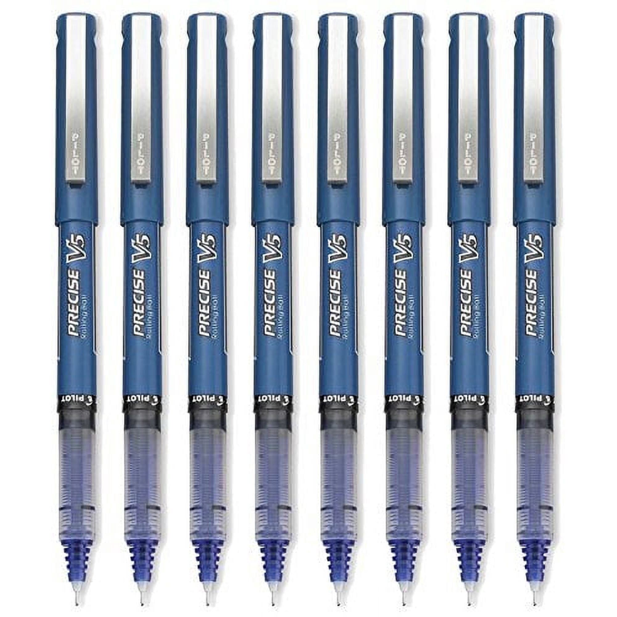 Pilot Precise V5 Stick Rolling Ball Pens, Extra Fine Point, Blue 8-PACK(35335)