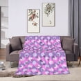 thumbnail image 2 of Pink Geometric Polka Dots Throw Blanket, Super Soft Anti-Pilling Flannel Bed Blankets, 80"x60", 2 of 8