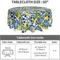 thumbnail image 3 of Lemon Boho Mexican Tiles Round Tablecloth 60 Inch, Decorative Holiday Home Party Table Cloth for Kitchen Dining Picnic Table Cover, 3 of 6
