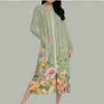 thumbnail image 5 of Aboser Zip Up Housecoat for Women Vintage Floral Graphic Robes Casual Long Sleeve Nightgown Ultra Soft Jersey Loungewear Loose Full Length Long Sleepwear with Pockets, 5 of 9