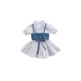 thumbnail image 4 of Kmbangi Robe à Manches Courtes pour Bébé + Gilet en Denim Simple à Bandage Ajustable, 4 of 10
