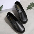 thumbnail image 6 of Dweltoz Women's Leather Loafers Business Casual Comfortable Work Office Flats Lightweight Slip-Ons Retro Ballet Flats,Black 39, 6 of 9