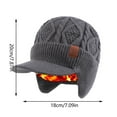 thumbnail image 3 of Winter Beanie with Brim and Ear Flaps, Outdoor Warm Lined Knit Hat Stocking Caps for Men Women, 3 of 5