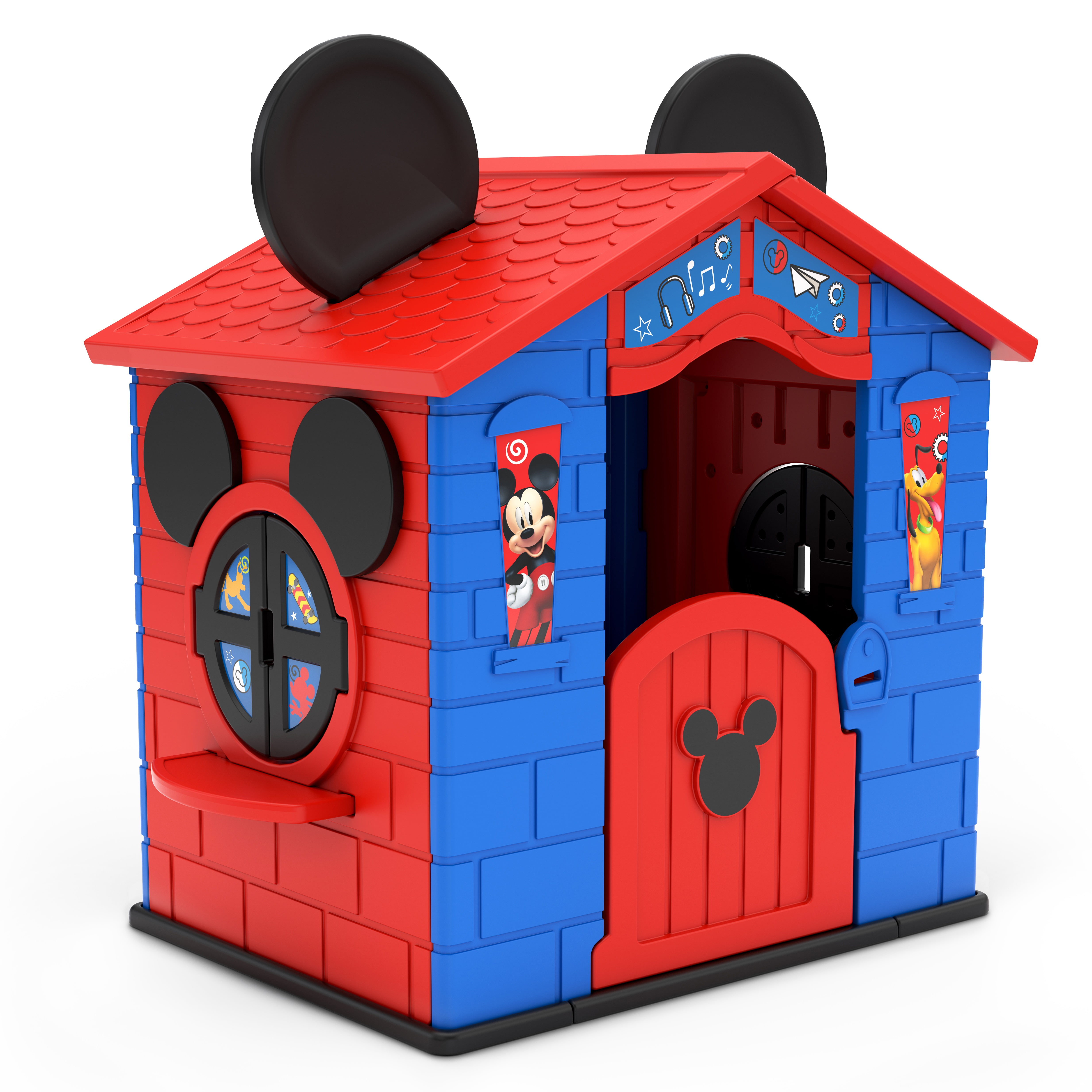 extraño evolución salami Disney Mickey Mouse Plastic Indoor,Outdoor Playhouse with Easy Assembly -  Walmart.com