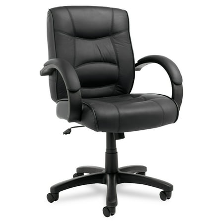 Alera Alera Strada Series Mid-Back Swivel/Tilt Chair w/Black Top-Grain (Top 10 Best Office Chairs)