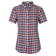 thumbnail image 6 of New Short Sleeve Men's Plaid Lapel Large Size Men's Shirt-Grid 2-M, 6 of 6
