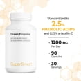thumbnail image 6 of SuperSmart Green Propolis Supplement 1200mg per Day (Patented) - Natural Green Propolis Extract Brazil | Non GMO & Gluten Free - 90 Vegetarian Capsules, 6 of 9