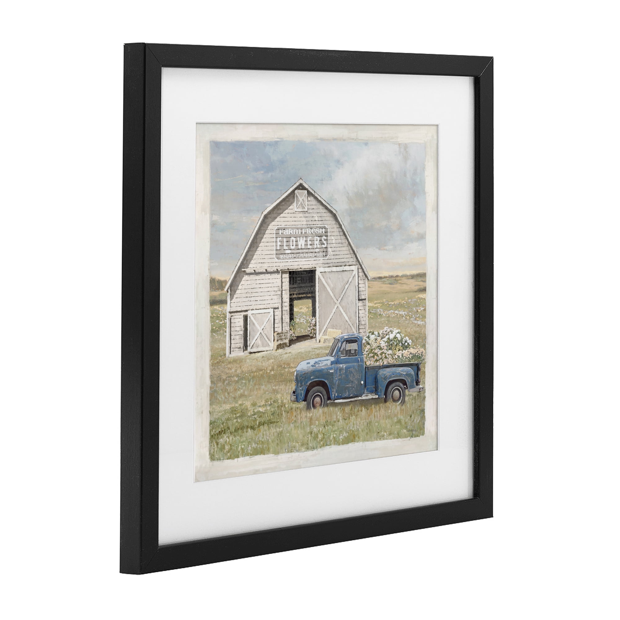 Stupell Industries Rustic Flower Barn Black Framed Print Under Glass, design by Amber Sterling