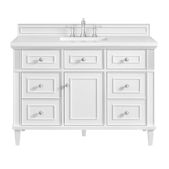 James Martin Vanities 424-V48-3Wz Lorelai 48" Single Basin Wood Vanity Set - White