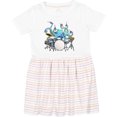 thumbnail image 3 of Inktastic Cute Blue Octopus Drumming Girls Toddler Dress, 3 of 5