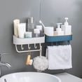 thumbnail image 2 of BSJJY Bathroom Shelves Plastic Floating Shelves Wall Mounted Storage Shelves for Kitchen, Bathroom Self Adhesive Wall Mounted, 1pc, 2 of 7