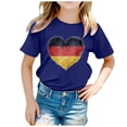 thumbnail image 1 of WEAIXIMIUNG Excision Enfant Drapeau d'Allemagne Imprimé Manches Courtes Col Rond T-Shirt Floral Tendance Mode Chemise de Base Hauts, 1 of 4